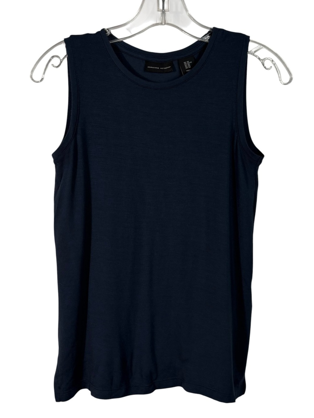 Adrienne Vittadini Navy Blue Modal Sleeveless Relaxed Fit Tank Top XS Stretchy